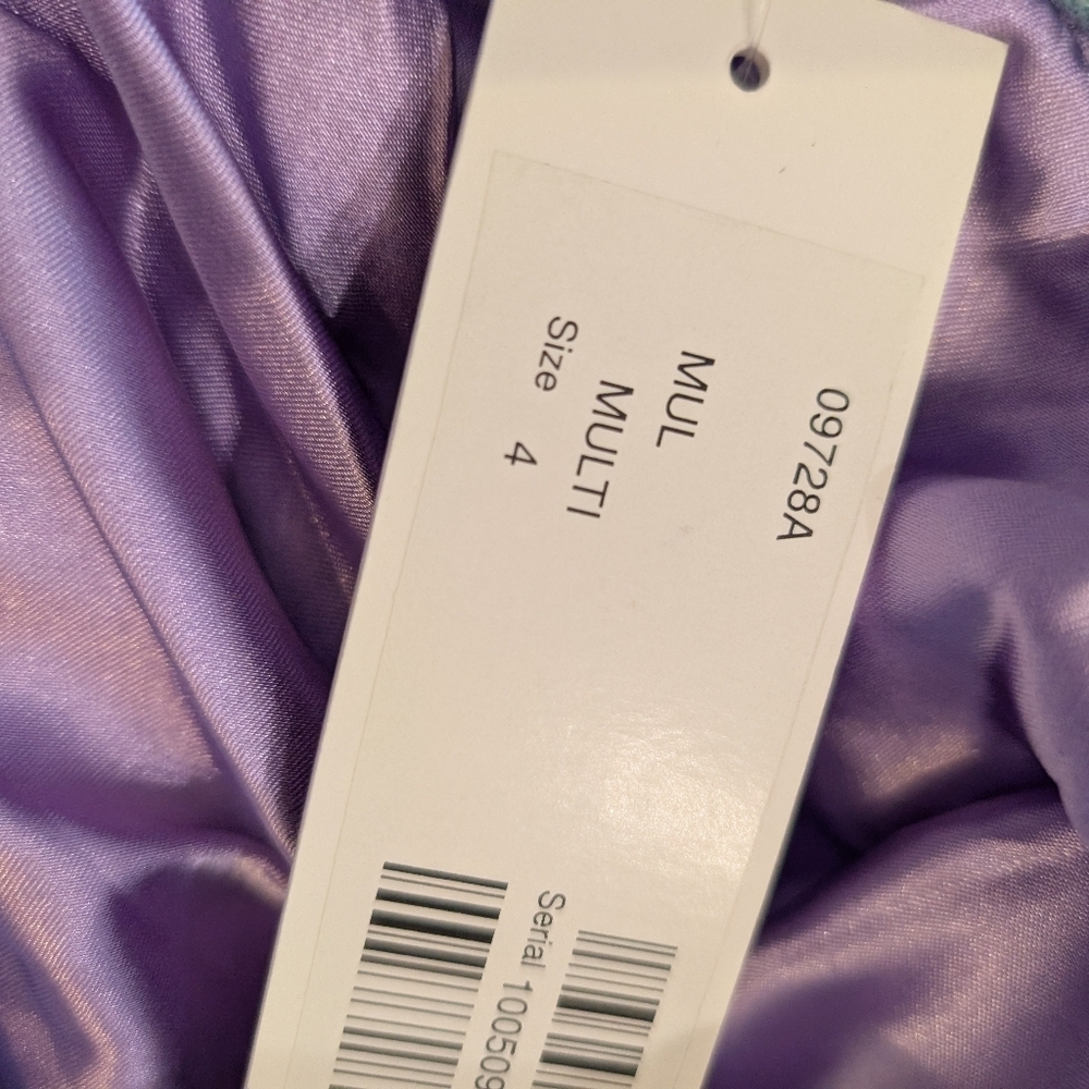 Jovani Multi Floral Embroidered Bodice Tulle Mini Dress Size 4 - Picture 9 of 11